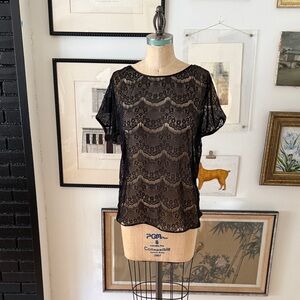 American Apparel Black Lace Top